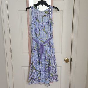 Danny & Nicole Pale Blue/Lavender Spring Dress Size 6, STYLE # 19477MZ BRAND NEW